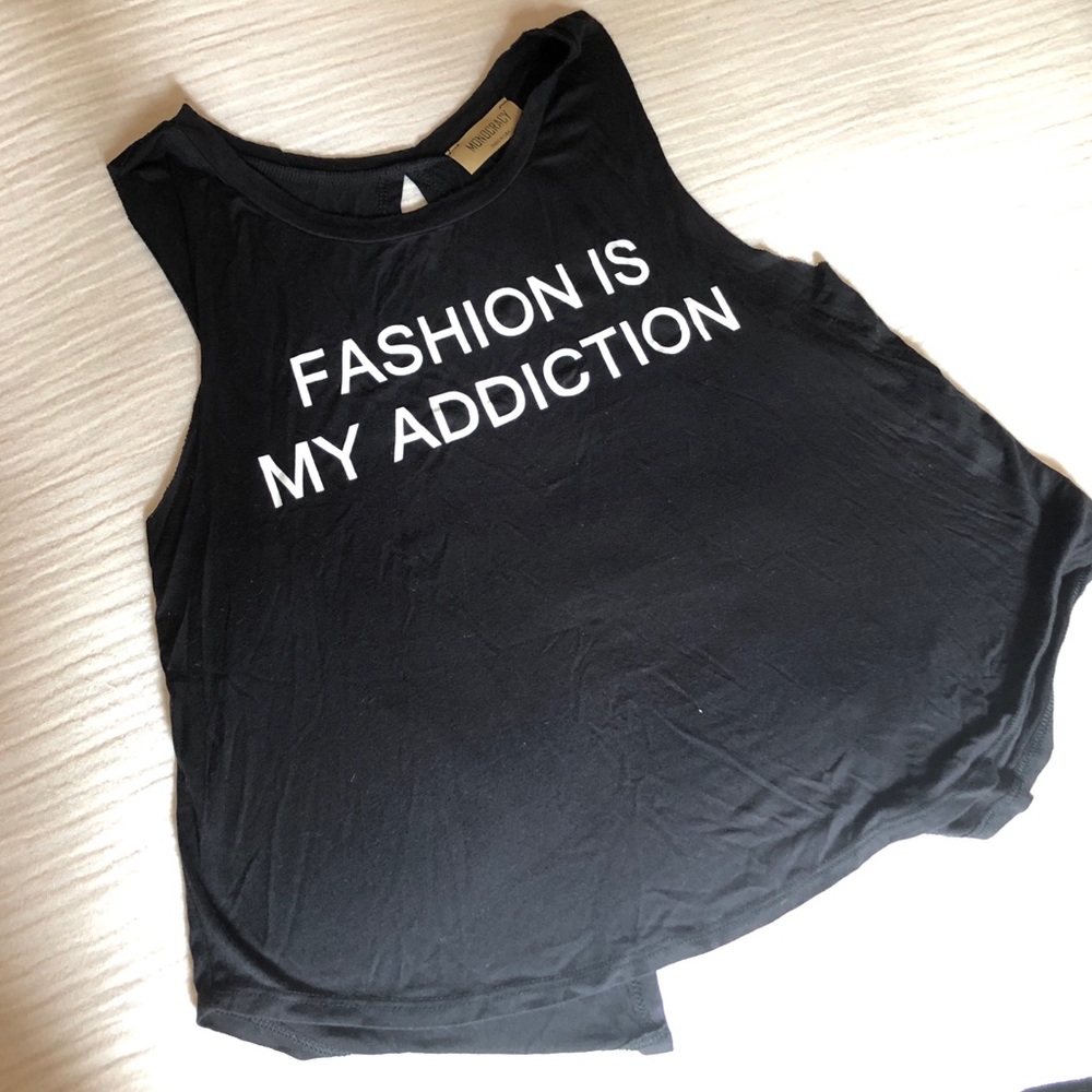 Fashion Is My Addiction Crop Top